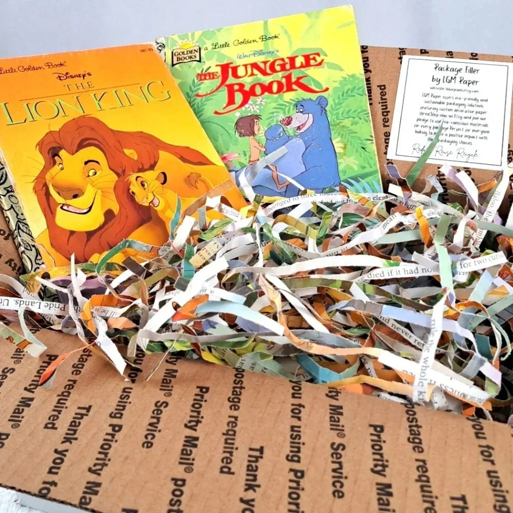 Paper Shred Packing Material Reclaimed Vintage Classic Children's Book Pages